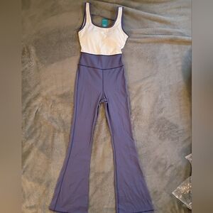 Cupshe White & Purple Flared Jumpsuit